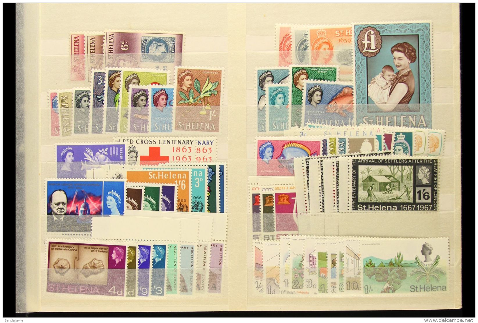 1956-2005 NEVER HINGED MINT COLLECTION On Stock Pages, All Different Complete Sets, Highly COMPLETE To 1991, Inc... - Isla Sta Helena