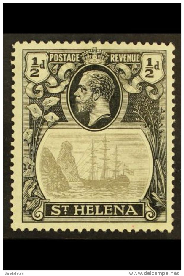 1922-37 &frac12;d Grey &amp; Black "Torn Flag" Variety, SG 97b, Fine Mint For More Images, Please Visit... - St. Helena