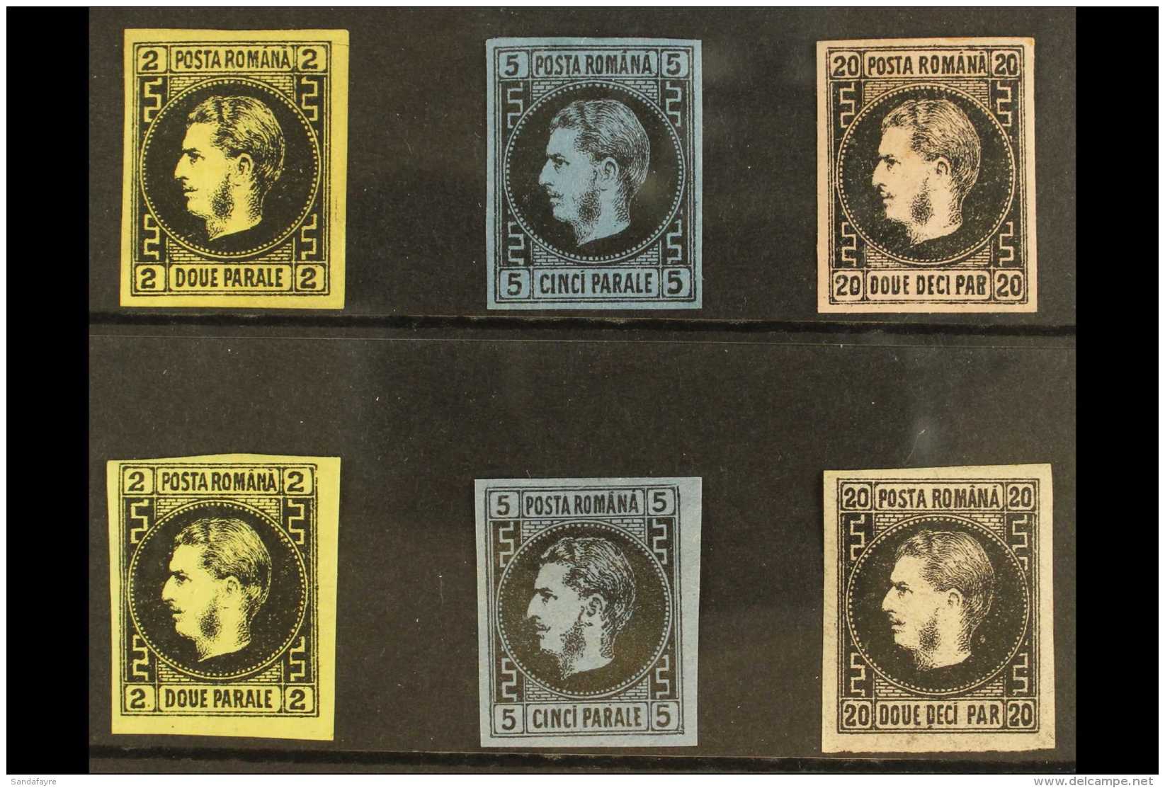 1866-67 2p, 5p, And 20p Sets On Both Thick Paper And On Thin Paper, Michel 14x/16x Plus 14y/16y, Each Fine Mint... - Autres & Non Classés