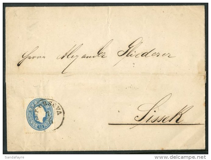 1861 AUSTRIAN FORERUNNER Entire Letter From Alt Orsova Bearing Austria 1860-61 15k Blue Neatly Tied By Upright... - Otros & Sin Clasificación