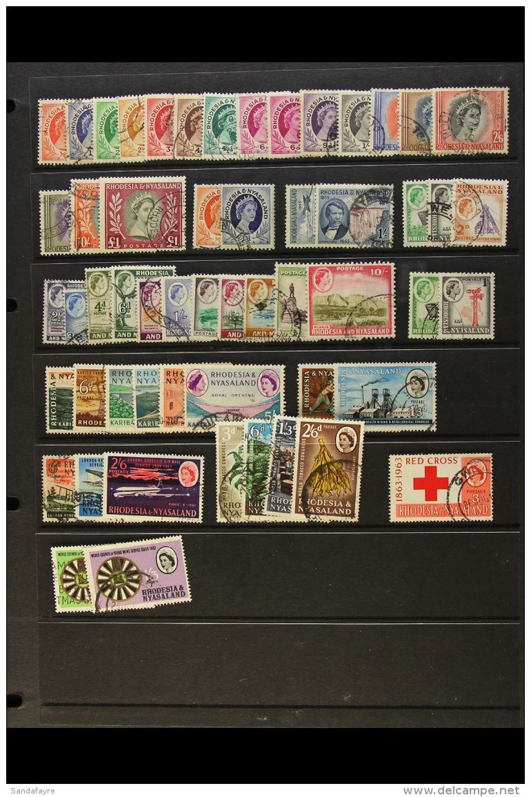 1954-63 FINE USED COLLECTION 1954-56 Set Plus &frac12;d And 1d Coil Stamps, 1959-62 Set To 10s, Plus &frac12;d And... - Rodesia & Nyasaland (1954-1963)