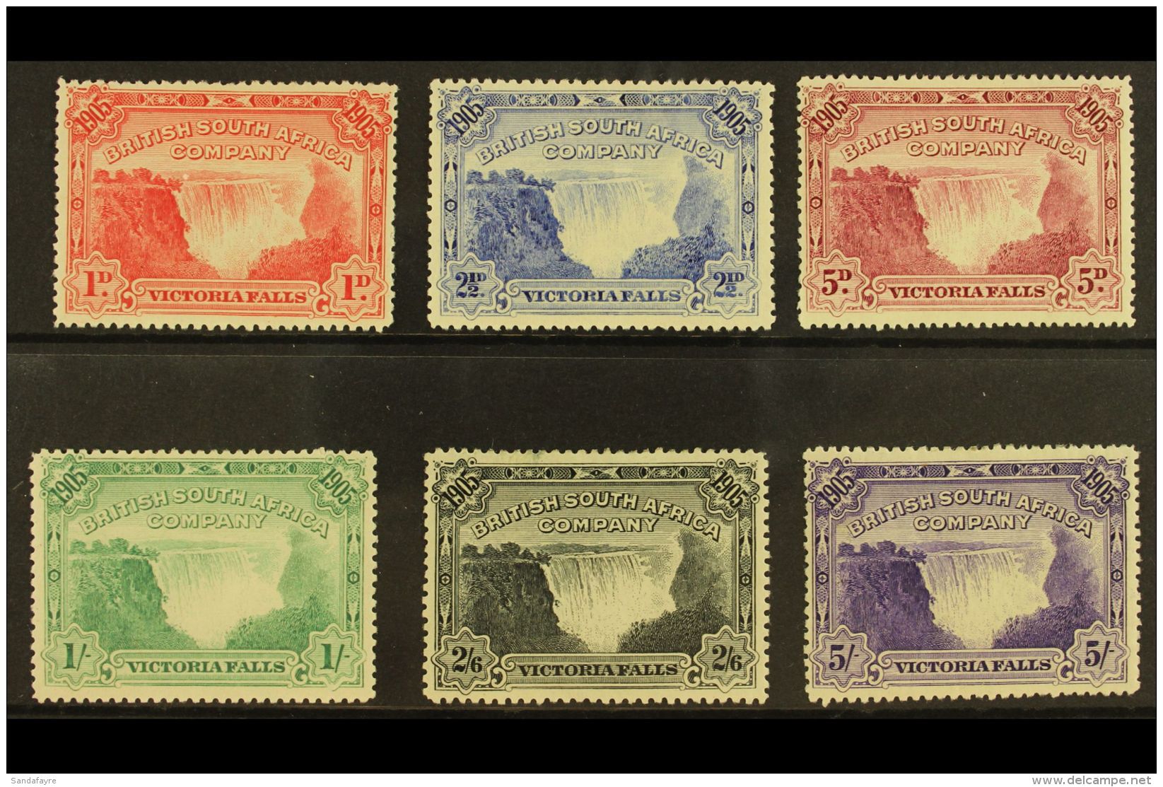 1905 VICTORIA FALLS Set, SG 94/99, Fresh Mint, 1s With A Hinge Thin. (6) For More Images, Please Visit... - Other & Unclassified