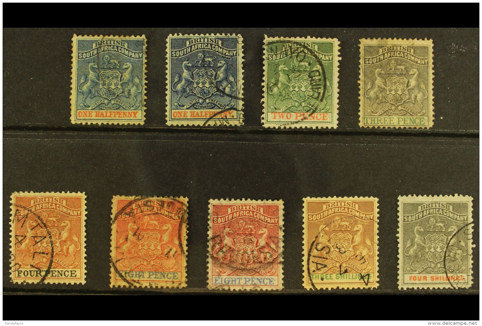 1892-94 Thin Wove Paper Complete "Arms" Set With &frac12;d &amp; 8d Listed Shades, SG 18/26, Generally Fine Used... - Otros & Sin Clasificación