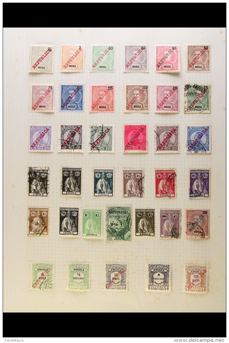 1868-1924 OLD TIME COLLECTION. Mint &amp; Used Stamps On Leaves, Inc Africa 1898 Vasco Set Mint, Angola 1915-26 3c... - Otros & Sin Clasificación