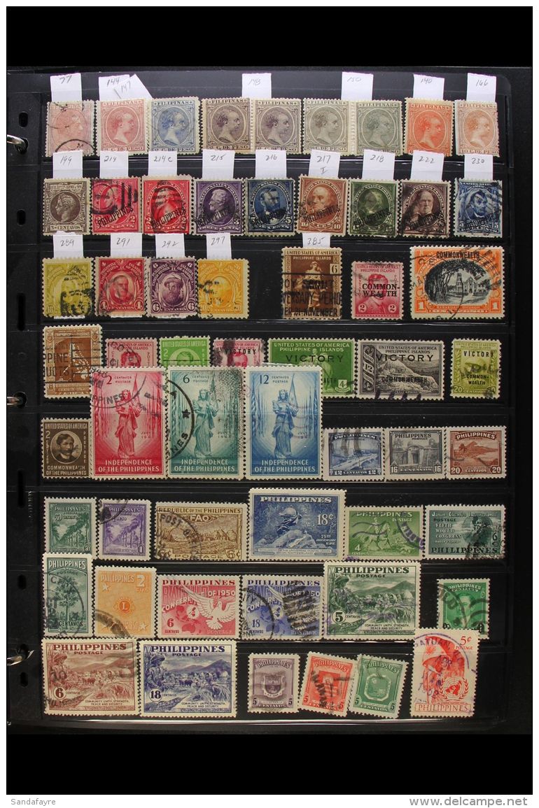 1875-1971 EXTENSIVE USED COLLECTION. A Most Useful, ALL DIFFERENT Used Collection Presented On Double Stock Pages... - Philippinen