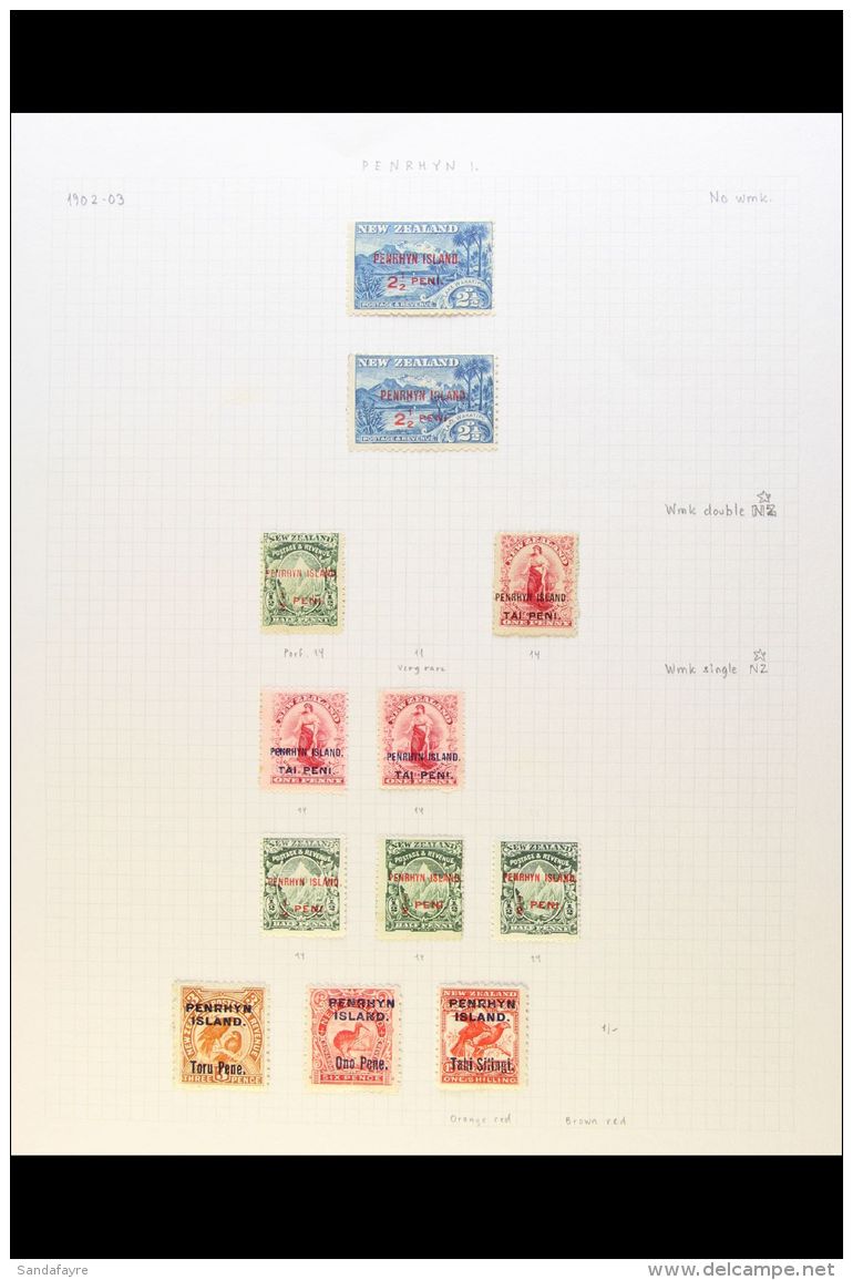 1902-1929 FINE MINT COLLECTION On Leaves, Inc 1902 To 2&frac12;d (x2), 1903 Set, 1914-15 Set, 1917-20 Recess Set... - Penrhyn