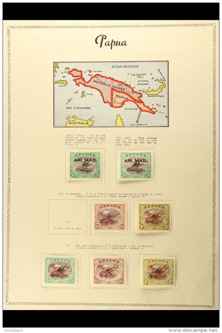 1929-39 Fine Mint Air Post Stamps On A Printed Album Page, Includes A Range Of 1929-20 Overprinted Issues, 1938... - Papouasie-Nouvelle-Guinée