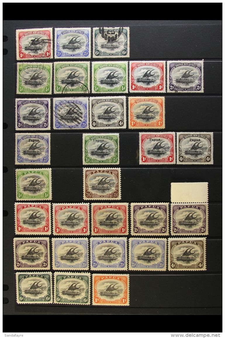 1901-1941 COLLECTION On Stock Pages, Mint &amp; Used, Inc 1901-05 Wmk Horizontal 2&frac12;d Mint And 1d &amp; 6d... - Papúa Nueva Guinea