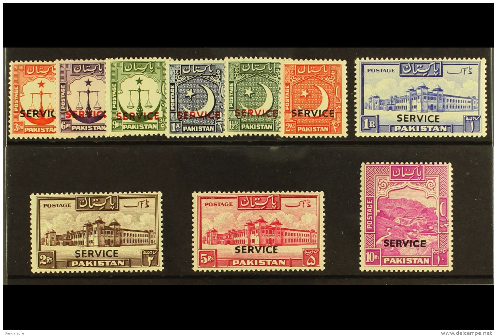 OFFICIAL 1953 Complete Set, SG O35/44, Never Hinged Mint. (10 Stamps) For More Images, Please Visit... - Pakistan