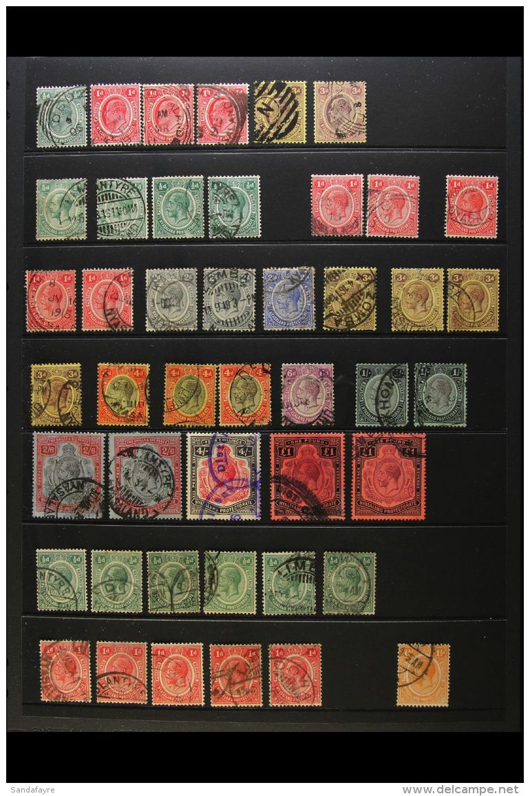 1908-1952 USED COLLECTION A Most Useful Collection With Shades, Paper (backs) Variants, Postmark Interest And Some... - Nyassaland (1907-1953)