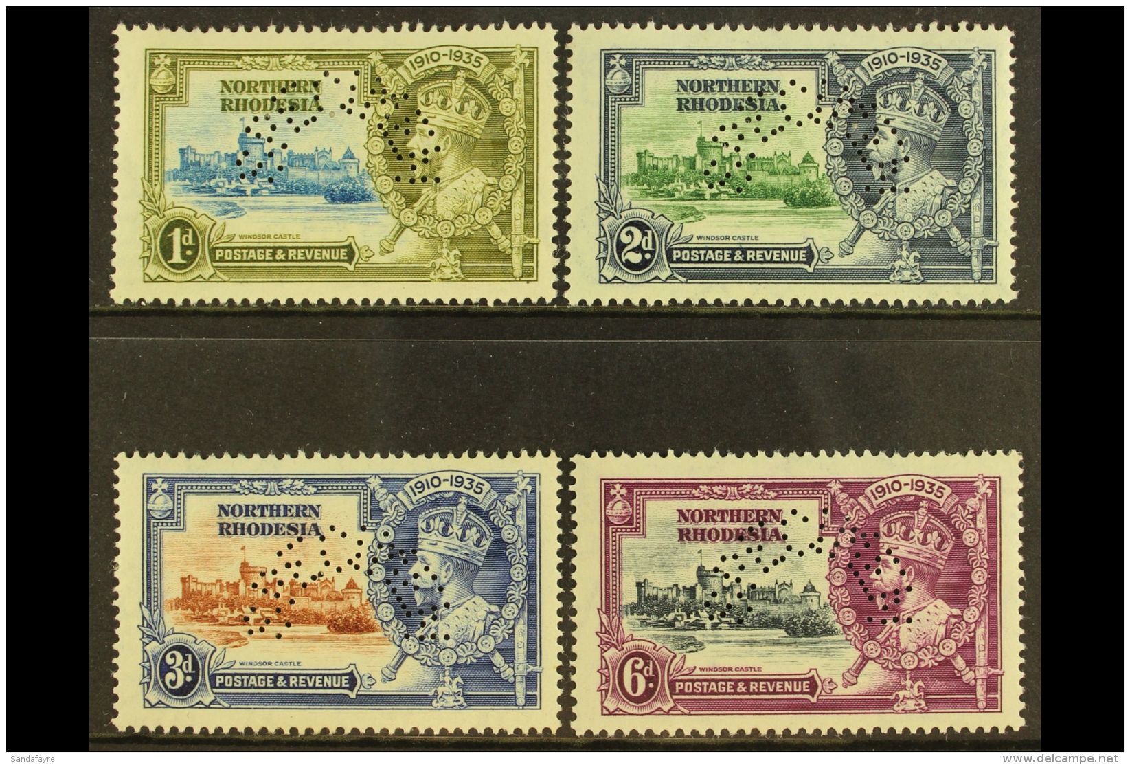 1935 Silver Jubilee Set Complete, Perforated "Specimen", SG 18s/21s, Very Fine Mint, Large Part Og. (4 Stamps) For... - Nordrhodesien (...-1963)