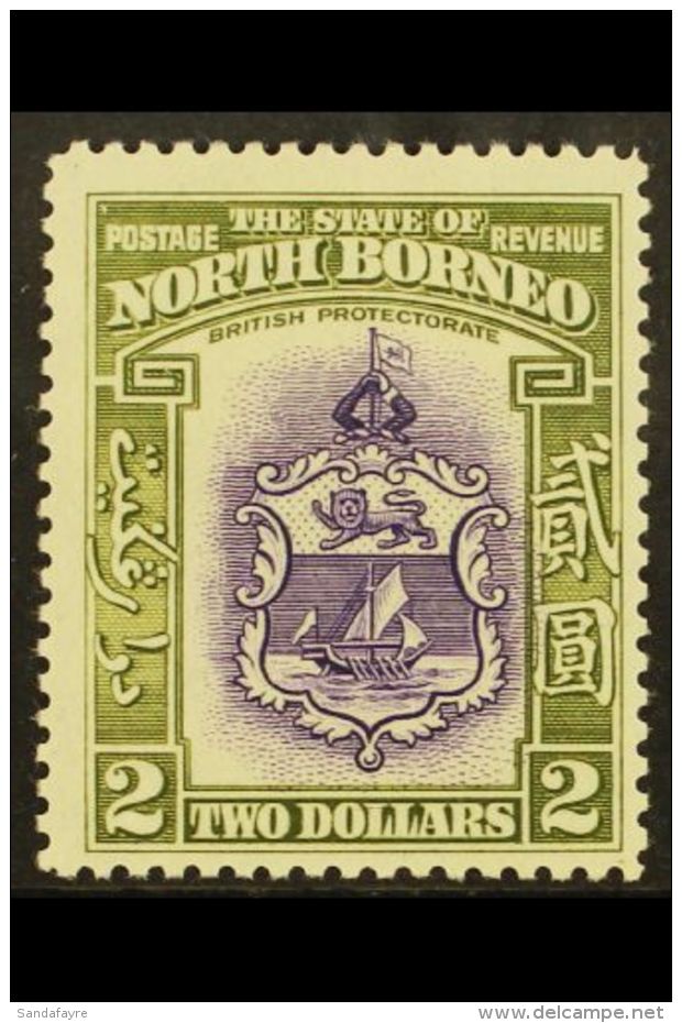 1939 $2 Violet And Olive-green Arms, SG 316, Fine Mint, Centered To Lower Right. For More Images, Please Visit... - Borneo Septentrional (...-1963)