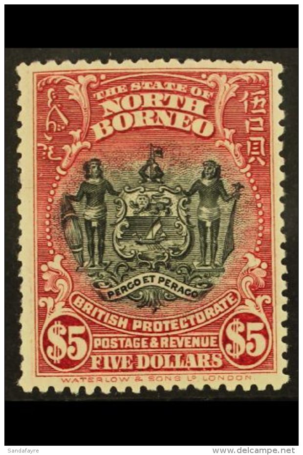 1925-28 $5 Lake Arms, SG 293, Very Fine Mint.  For More Images, Please Visit... - Nordborneo (...-1963)