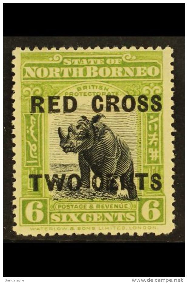 1918 6c +2c Apple Green, Red Cross, Perf 14&frac12; - 15, SG 221bc, Very Fine And Fresh Mint. Scarce Stamp. For... - North Borneo (...-1963)