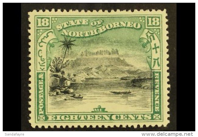 1897 18c Black And Green, Corrected Inscription, Perf 14&frac12; - 15, SG 110b, Superb Well Centered Mint. For... - Nordborneo (...-1963)