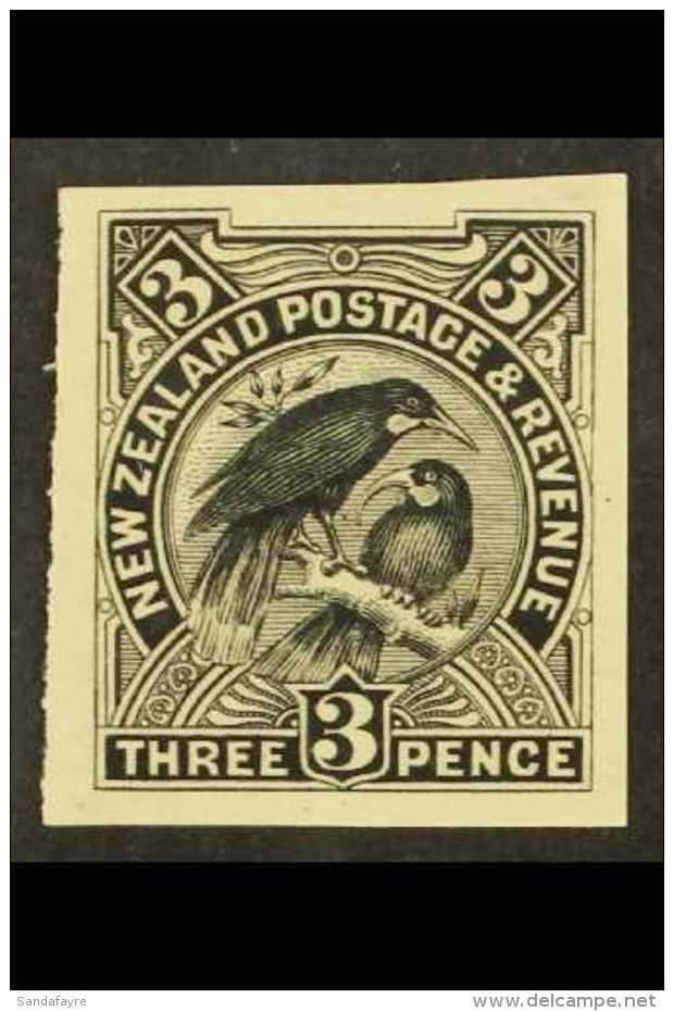 1898 3d Huia (as SG 251)) - A Very Fine IMPERF PROOF In Black On Wove Paper. For More Images, Please Visit... - Otros & Sin Clasificación