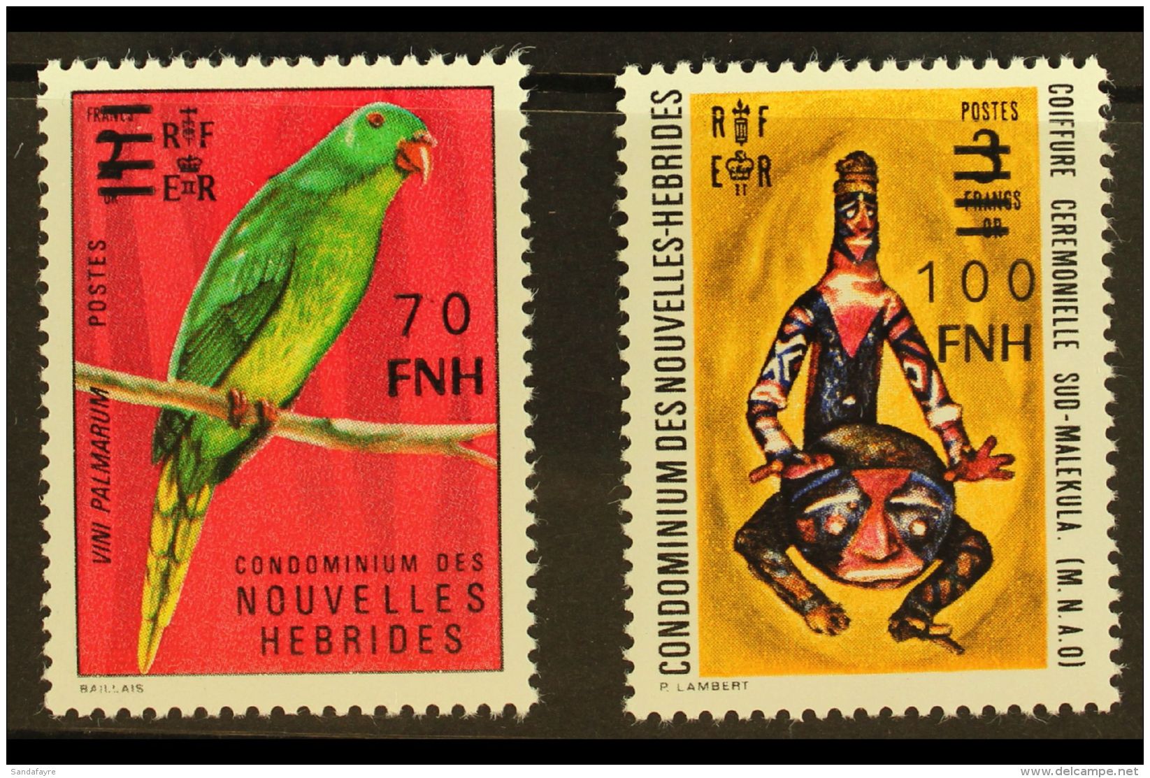 FRENCH: 1977-78 Local Surcharged Unissued 70f And 100f (see SG Footnote After F255), Fine Mint Never Hinged. (2)... - Otros & Sin Clasificación