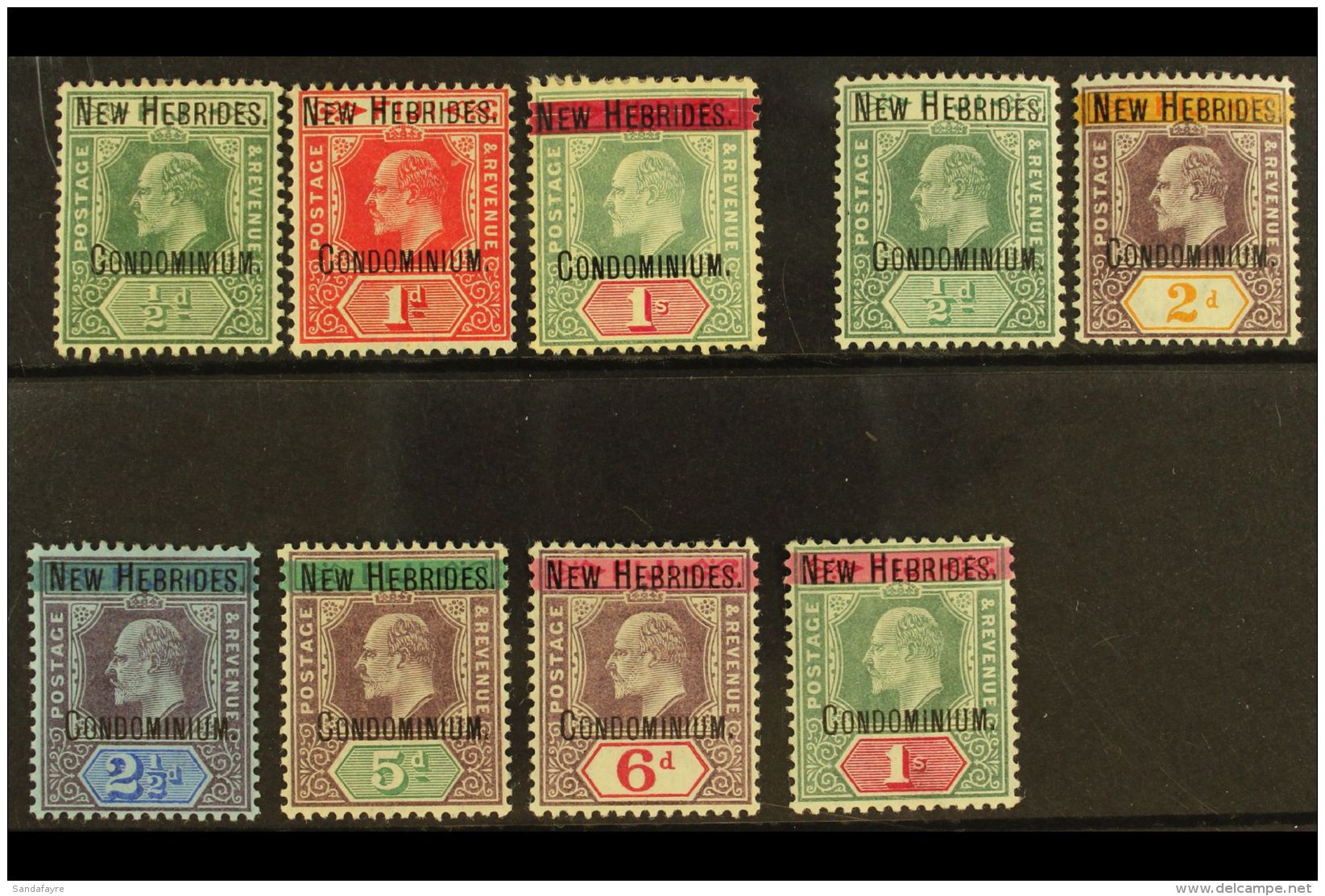 ENGLISH: 1908 Complete Set, SG 1a/9, Fine Mint, The 1s CA Signed Diena. (9) For More Images, Please Visit... - Otros & Sin Clasificación