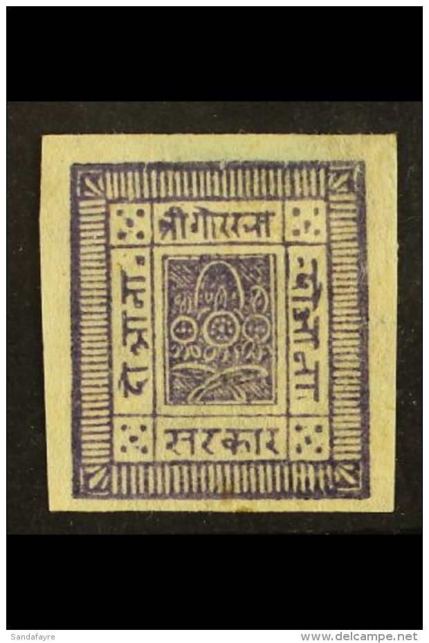 1886 2a Violet Imperf On Medium Native Paper, SG 8, Very Fine Mint No Gum. For More Images, Please Visit... - Nepal