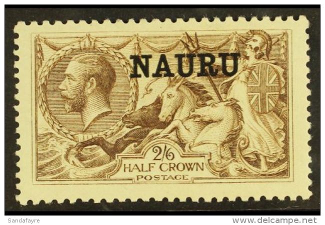 1916-23 2s6d Chocolate Brown "Seahorse" Bradbury Printing, SG 2, Very Fine Mint. For More Images, Please Visit... - Nauru