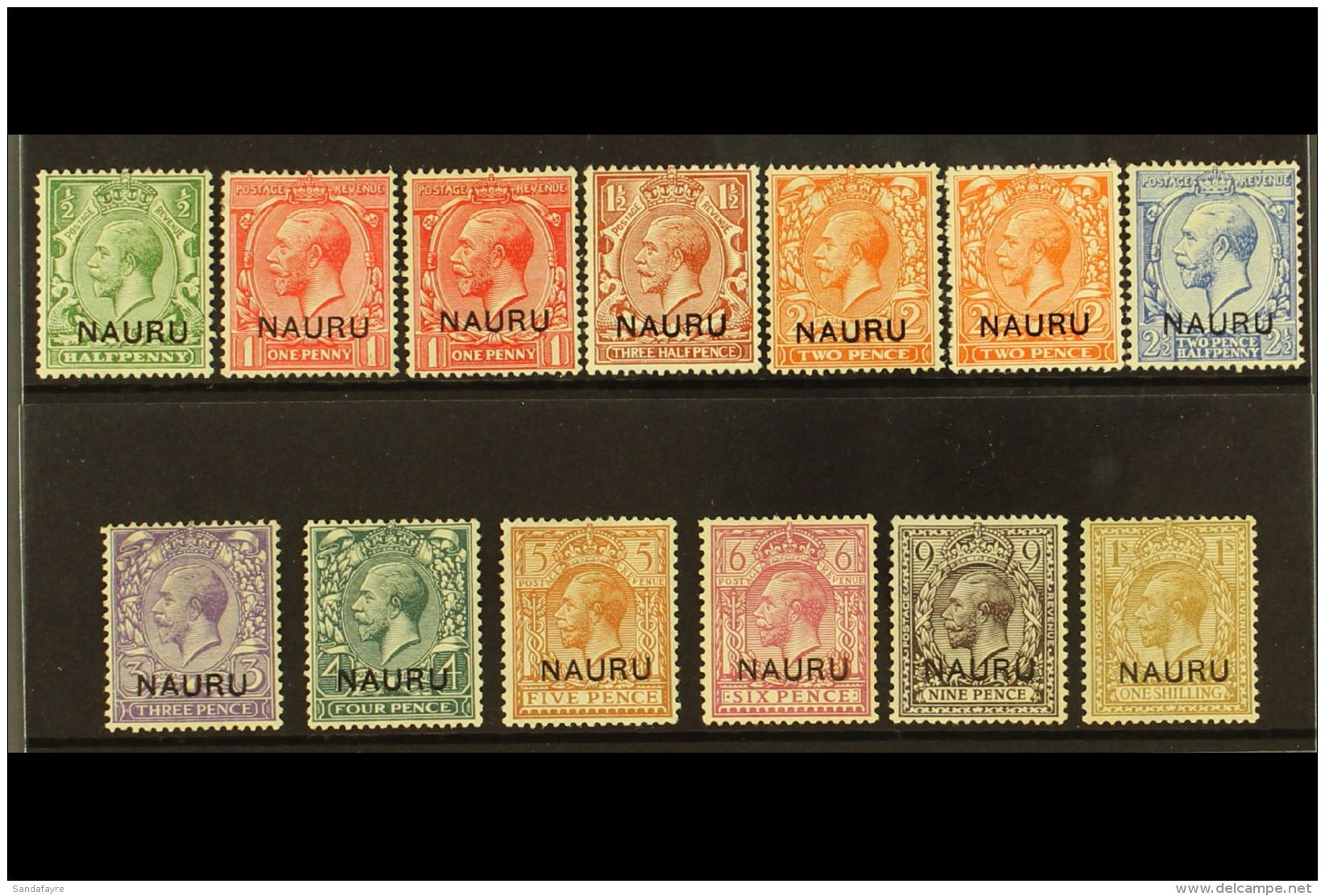 1916 - 23 Complete Set To 1s Including 1d Carmine And 2d Die II, SG 1/12, Very Fine Mint. (13 Stamps) For More... - Nauru