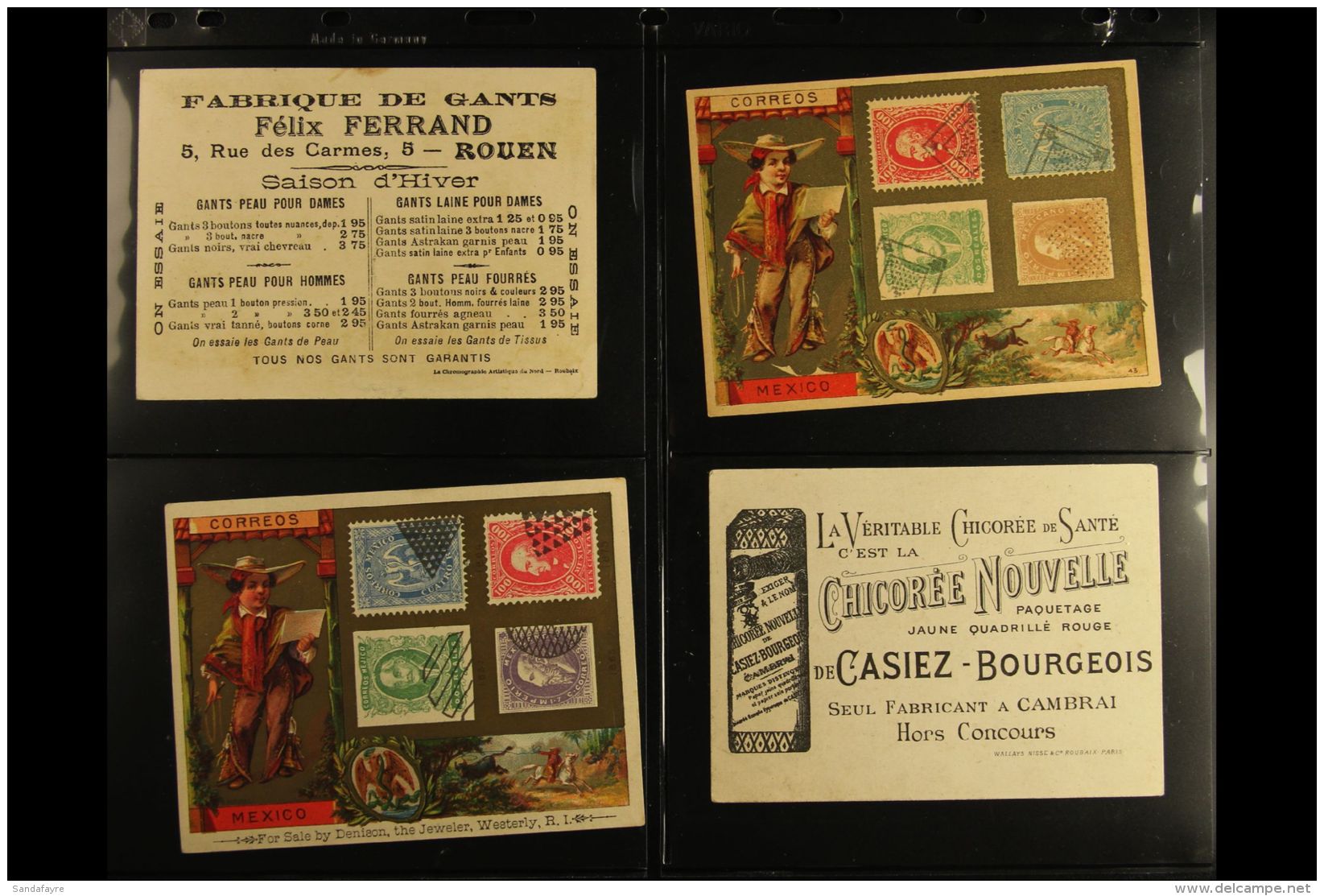 STAMP DESIGNS ON ADVERTISING CARDS - CIRCA 1908 A Scarce &amp; Attractive Group Of Colourful Cards, Produced... - Mexiko