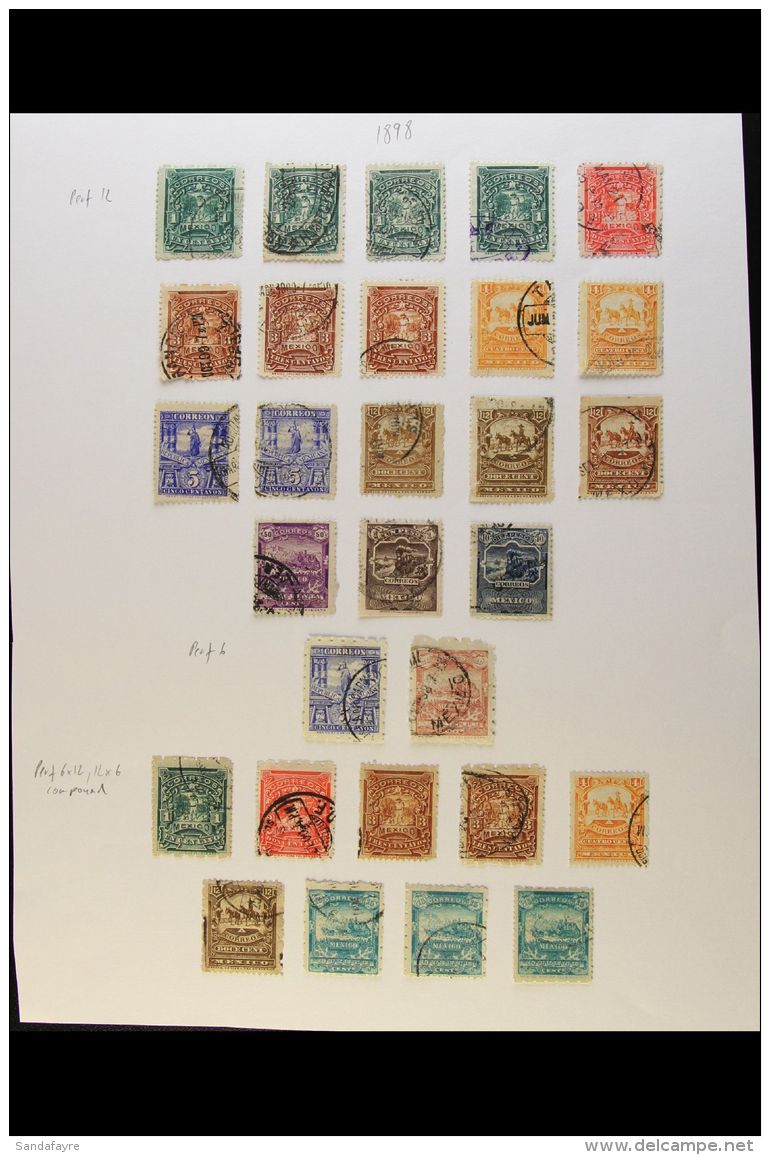 1898 USED SELECTION CAT $1200+ A Most Useful Selection With Shades &amp; Perforation Interest That Includes 1898... - México