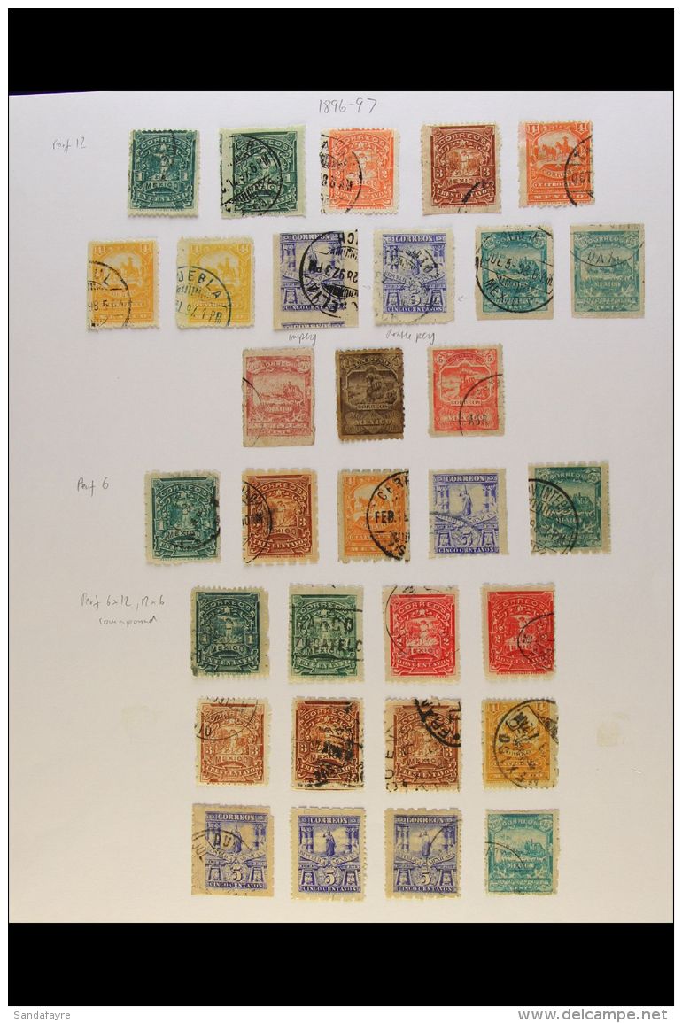 1896-97 USED COLLECTION CAT $1800 An Attractive Collection Of "Postal Service" Commemorative Issues On A Page, Inc... - México