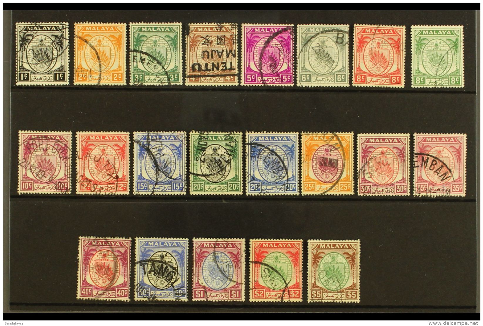 NEGRI SEMBILAN 1949-55 Arms Complete Set, SG 42/62, Very Used, Fresh. (21 Stamps) For More Images, Please Visit... - Sonstige & Ohne Zuordnung