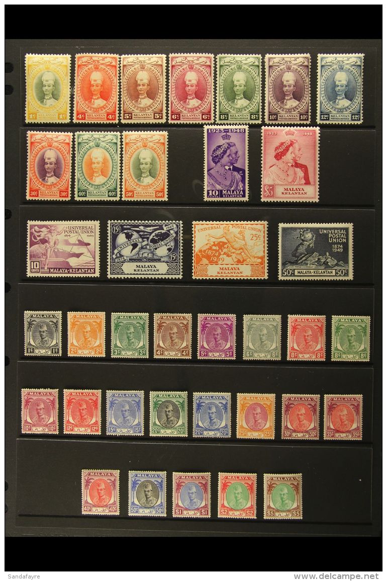 KELANTAN 1937-55 MINT KGVI COLLECTION On A Stock Page. Includes 1937-40 Sultan Most Values To 30c, 40c &amp; 50c,... - Autres & Non Classés