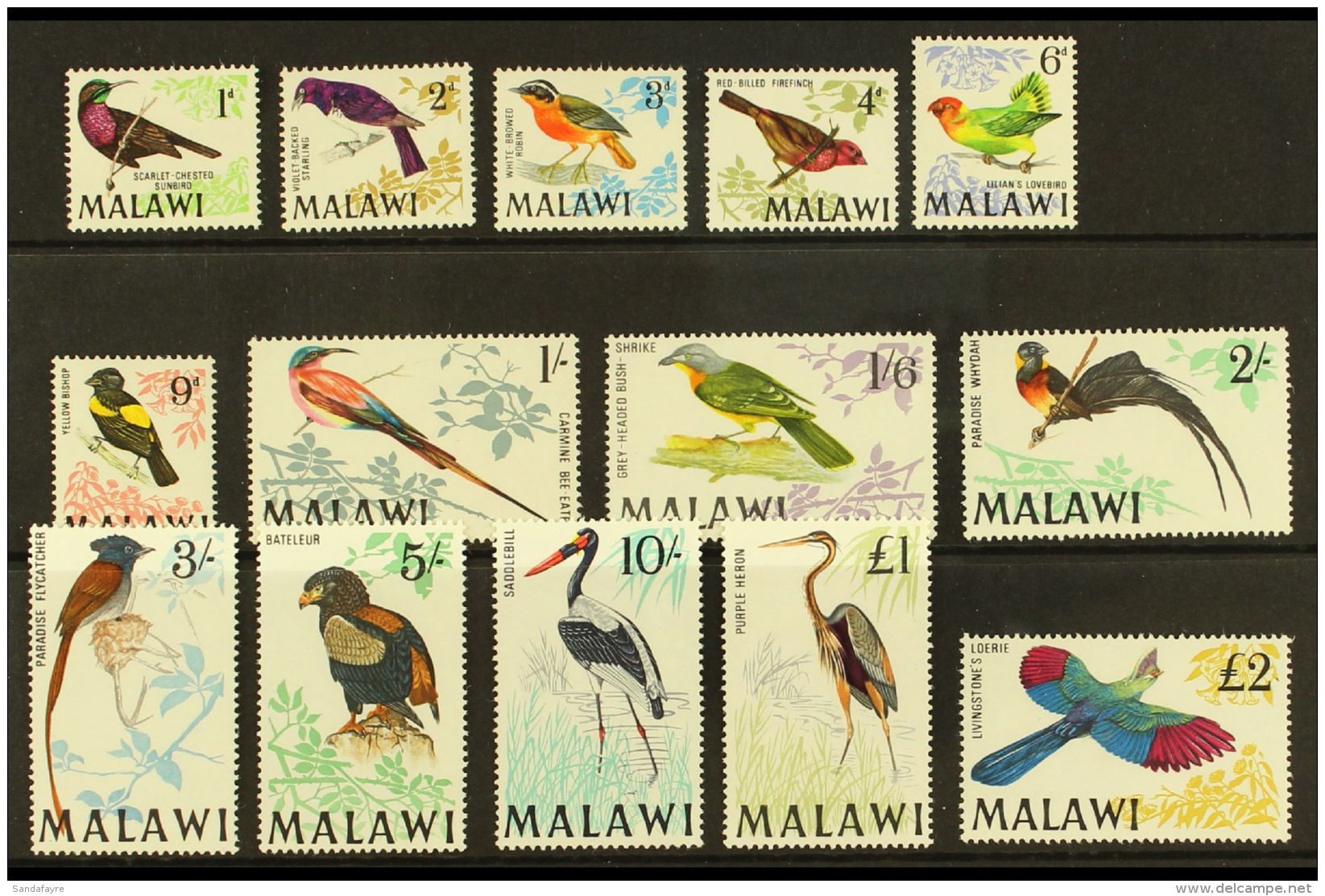 1968 Bird Set (series 1), SG 310/323, Never Hinged Mint (14 Stamps) For More Images, Please Visit... - Malawi (1964-...)