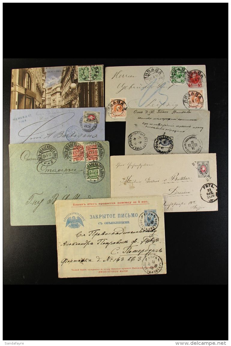 COVERS AND CARDS COLLECTION 1862-1917 Interesting Collection Of Covers &amp; Postcards, Inc 1862 Entire Letter... - Lettland