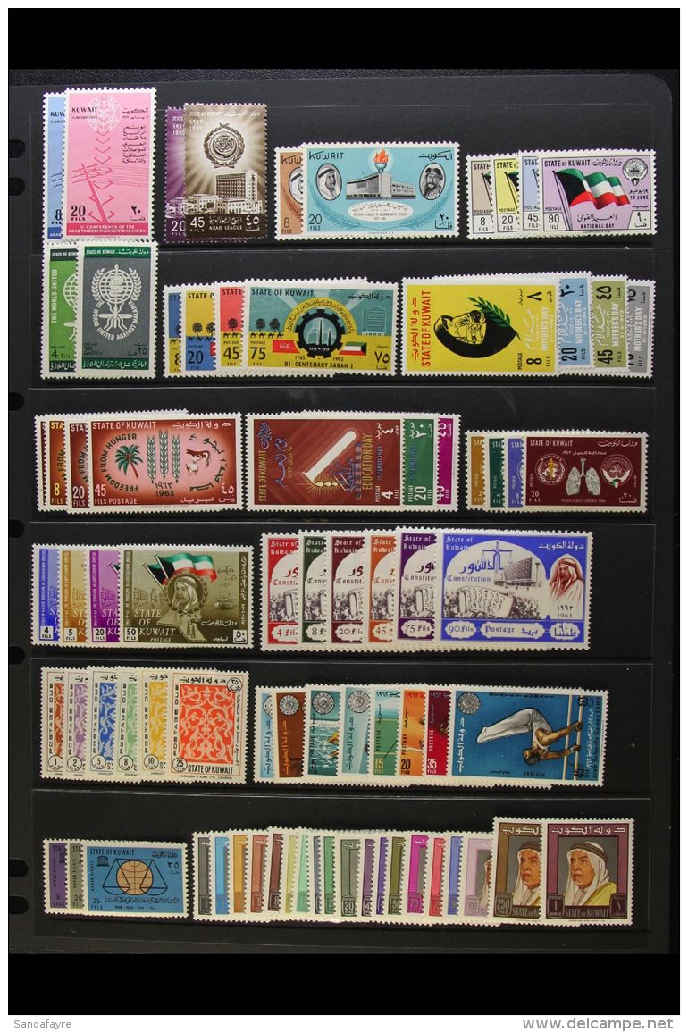 1962-1965 COMPLETE SUPERB NEVER HINGED MINT COLLECTION On Stock Pages, All Different, Complete From 1962... - Kuwait