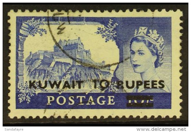 1955-57 10r On 10s Ultramarine Overprint Type II, SG 109a, Fine Used. For More Images, Please Visit... - Kuwait