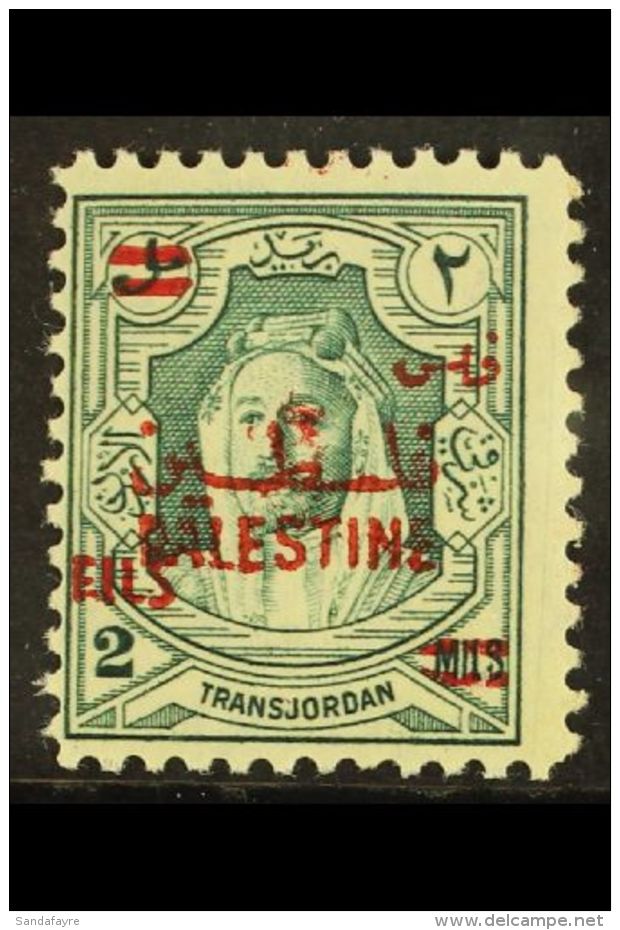 1952 2f On 2m Bluish Green "on Palestine", SG 314d, Never Hinged Mint For More Images, Please Visit... - Jordania