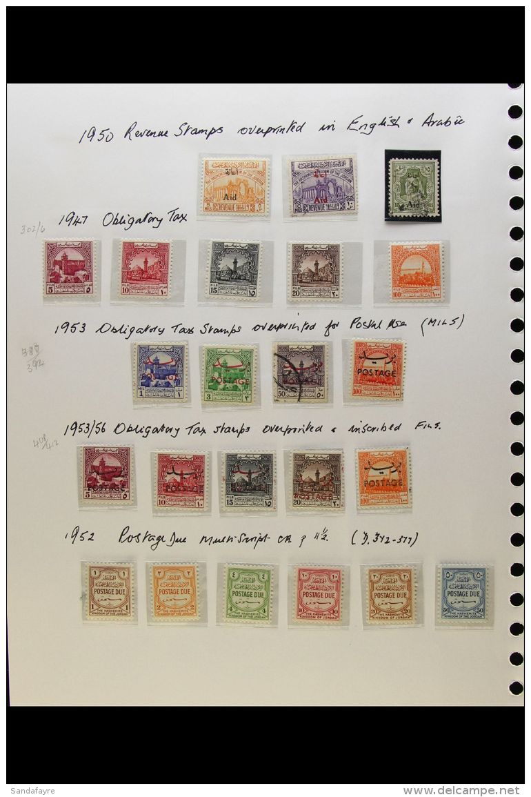 1946-1964 ALL DIFFERENT COLLECTION In Hingeless Mounts On Leaves, Mint Or Used, Inc 1950 Air Set Mint, 1952 New... - Jordanien