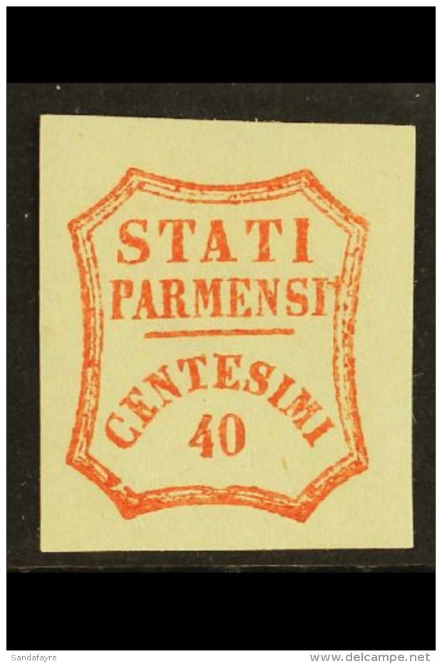 PARMA 1859 40c Vermilion, 2nd Printing, Sass 17, Superb Mint Og With Large Margins All Round And Good Even... - Sin Clasificación