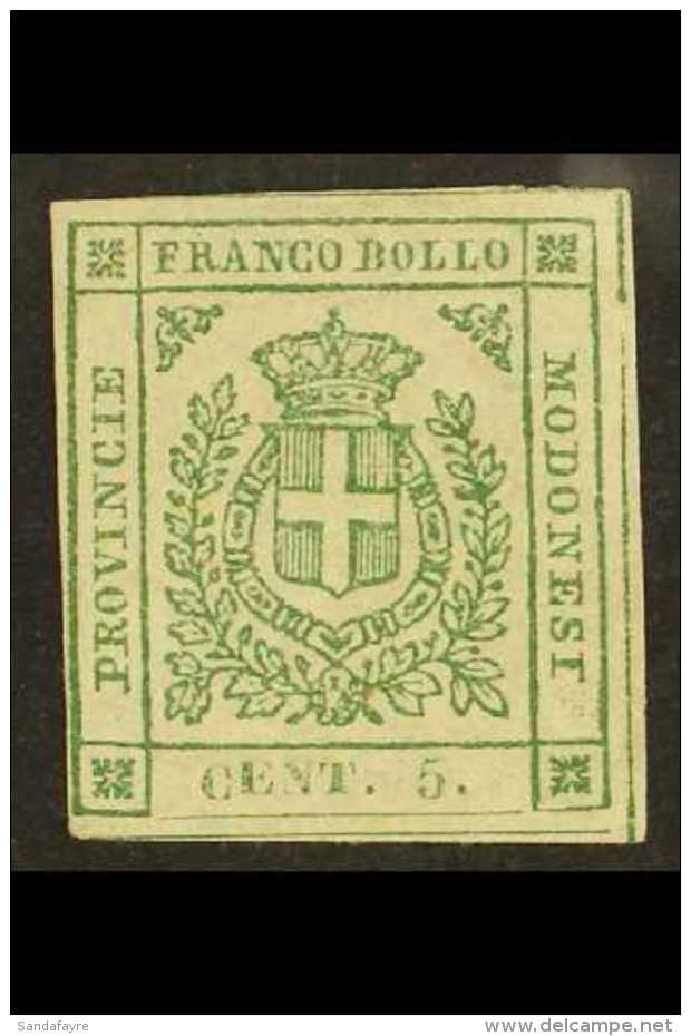 MODENA Prov. Govt. 1859 5c Pale Green, Sassone 12 (SG 18), Unused With 4 Small / Large Margins. This Example Shows... - Sin Clasificación