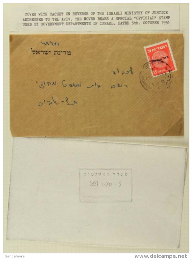 1951-1979 COVER ASSORTMENT Written-up Leaves Including 1951 Official; Knesset Mail; Unnamed Registration... - Sonstige & Ohne Zuordnung