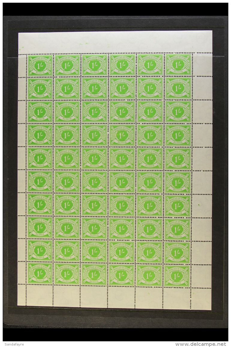 1969 POSTAGE DUE 1s Apple Green, SG D14, Complete Pane Of Sixty, Lightly Hinged In Margins Only. (60) For More... - Otros & Sin Clasificación