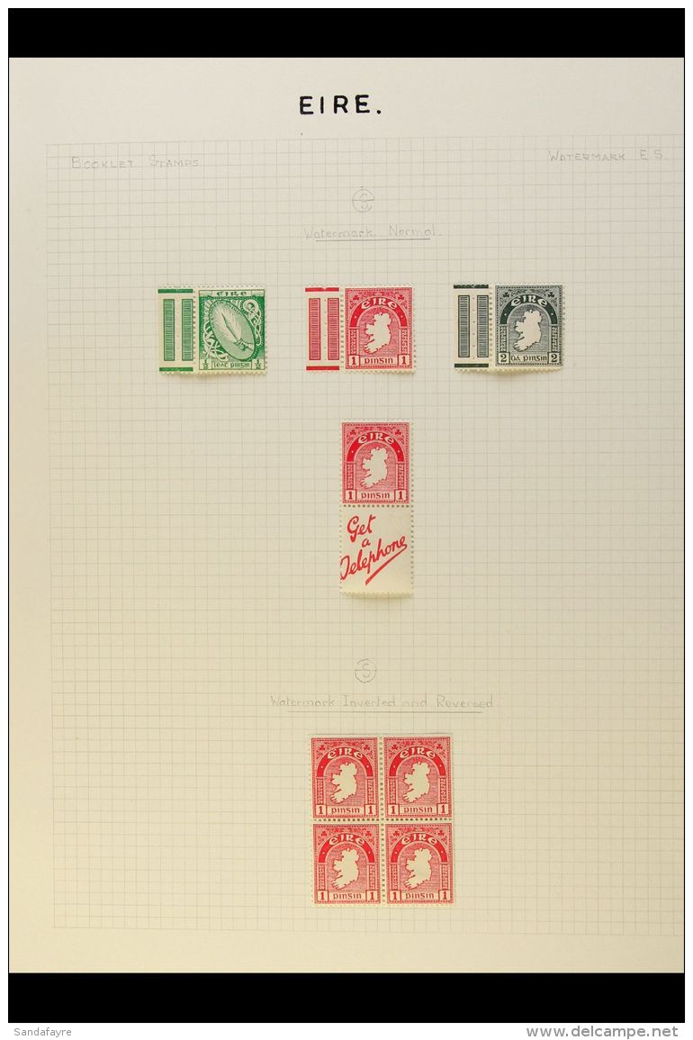 1922-71 BOOKLET STAMPS STUDY COLLECTION Written Up On Pages With 1922-34 &frac12;d Watermark Inverted X2 Pairs... - Sonstige & Ohne Zuordnung