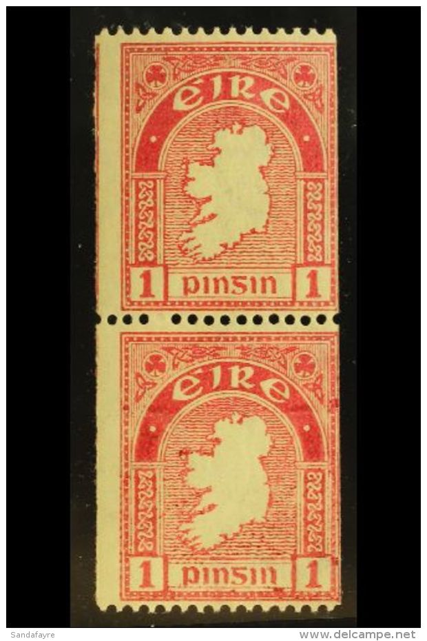 1922-34 1d Carmine, Perf.15 X Imperf, Vertical Pair, SG 72c, Hiberian D2cii, Never Hinged Mint. For More Images,... - Otros & Sin Clasificación