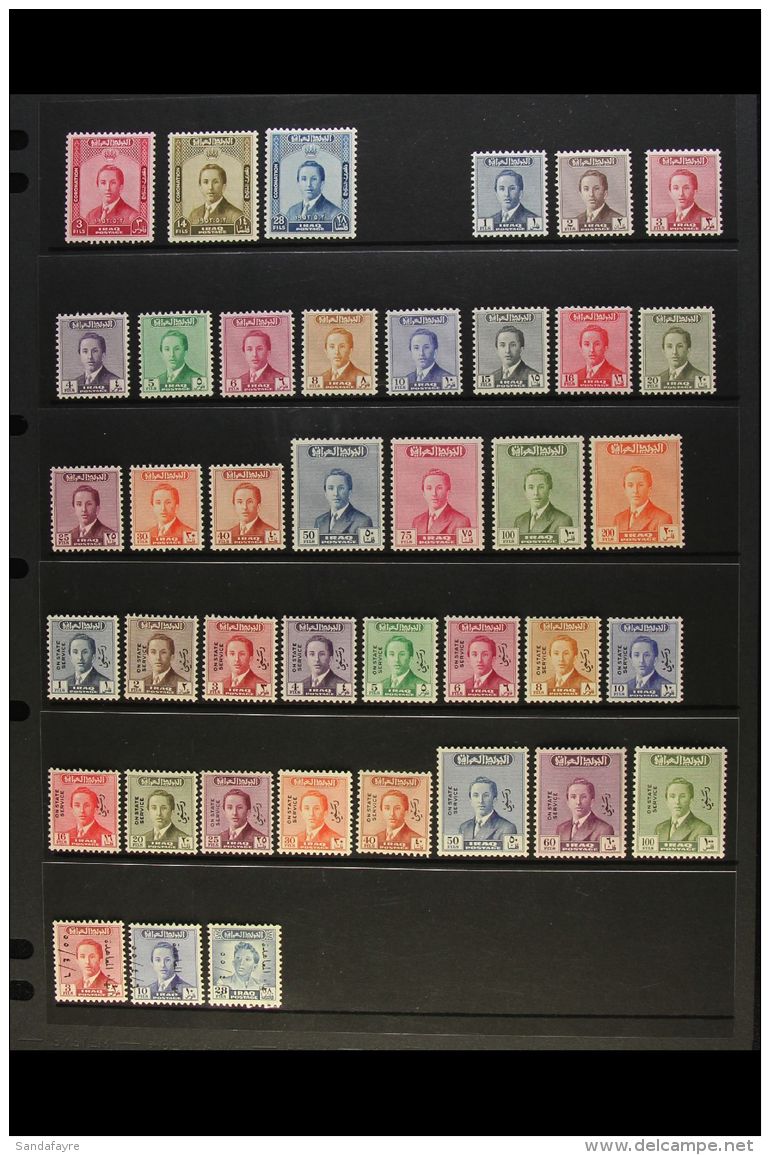 1953-1958 COMPLETE SUPERB MINT COLLECTION On Stock Pages, All Different, Inc Complete From 1953 Coronation Set... - Irak