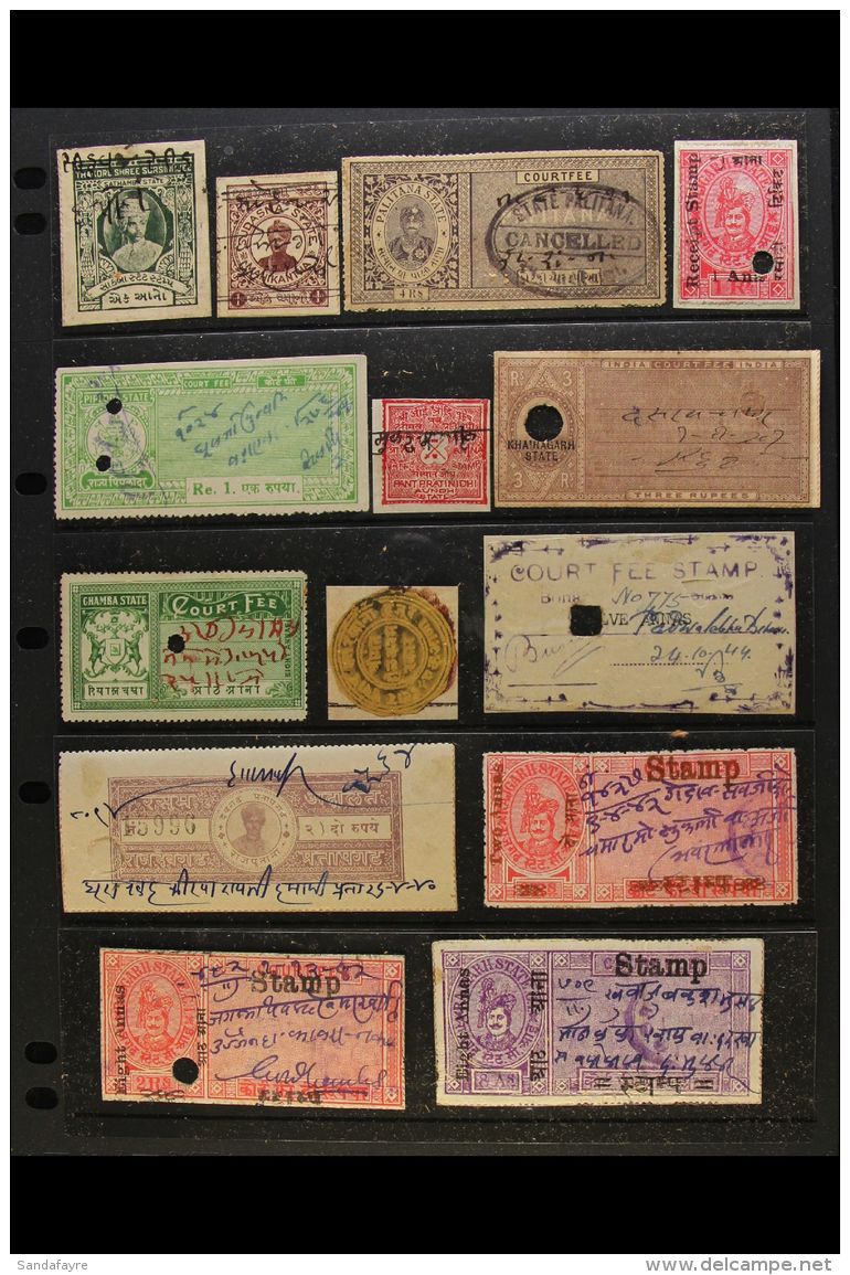 REVENUE STAMPS OF THE PRINCELY STATES A Spectacular Hoard Loose In An Old Box (some Transferred By Us Onto... - Sonstige & Ohne Zuordnung