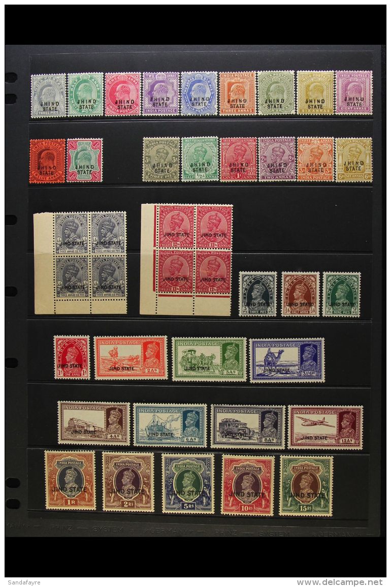 JIND 1903-1945 MINT COLLECTION Presented On A Trio Of Stock Pages. Includes 1903-09 KEVII Set, 1914-27 Range To... - Autres & Non Classés