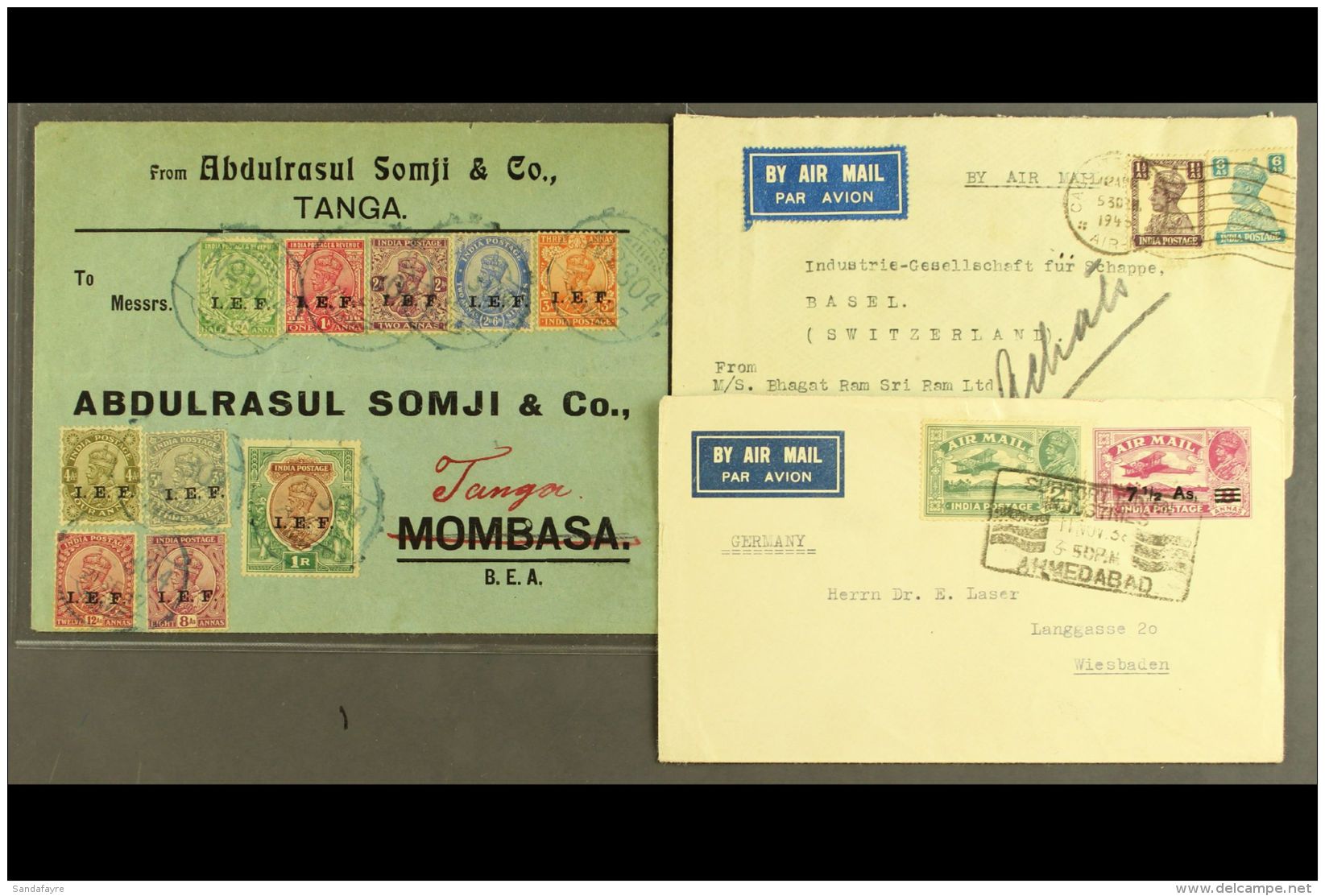 POSTAL HISTORY 1890s-1973 Group Of Covers &amp; Postcards, Note 1914 KGV I.E.F. Ovptd Set Used On Commercial... - Otros & Sin Clasificación