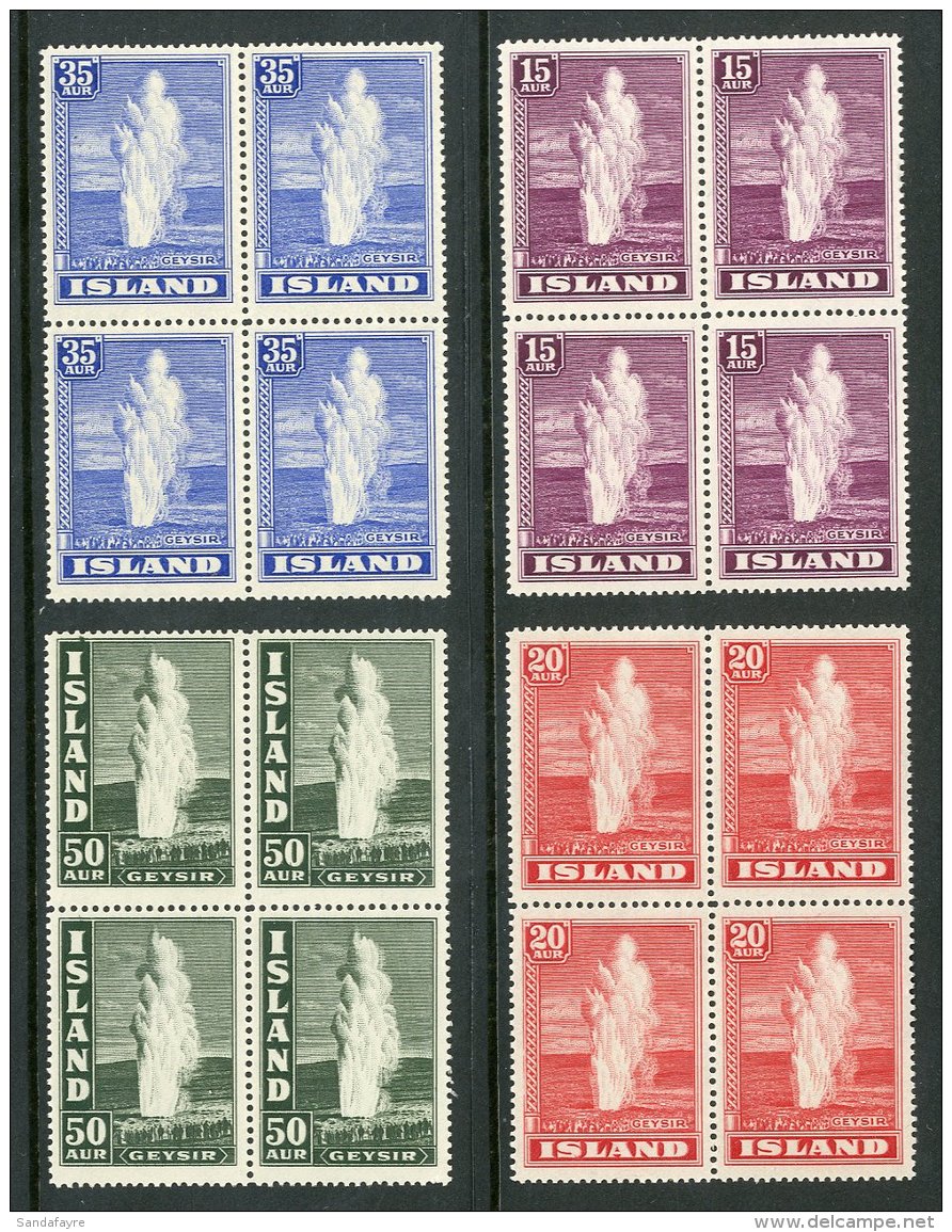 1938 Geyser - All 1938 Issued Values, Complete Set, Michel 193/6 (Facit 227/9 &amp; 232), In Superb Never Hinged... - Sonstige & Ohne Zuordnung