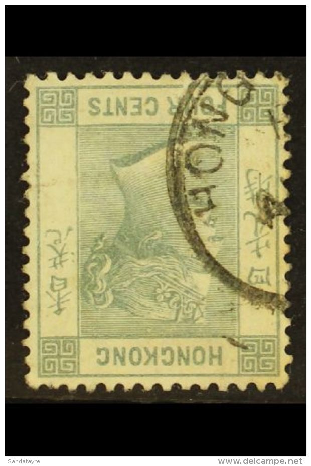 1863-71 4c Slate With WATERMARK INVERTED Variety, SG 9bw, Good Used, A Little Soiled. For More Images, Please... - Otros & Sin Clasificación