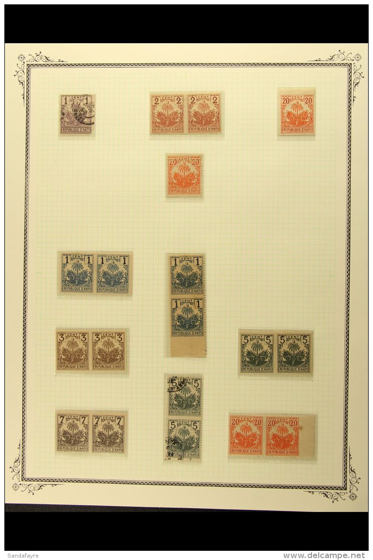 1891 Group Of Imperf Singles Or Proofs Of The 1891 Issue, Small Postmark Range On 1893-95 Issues - Note "12" In... - Haití