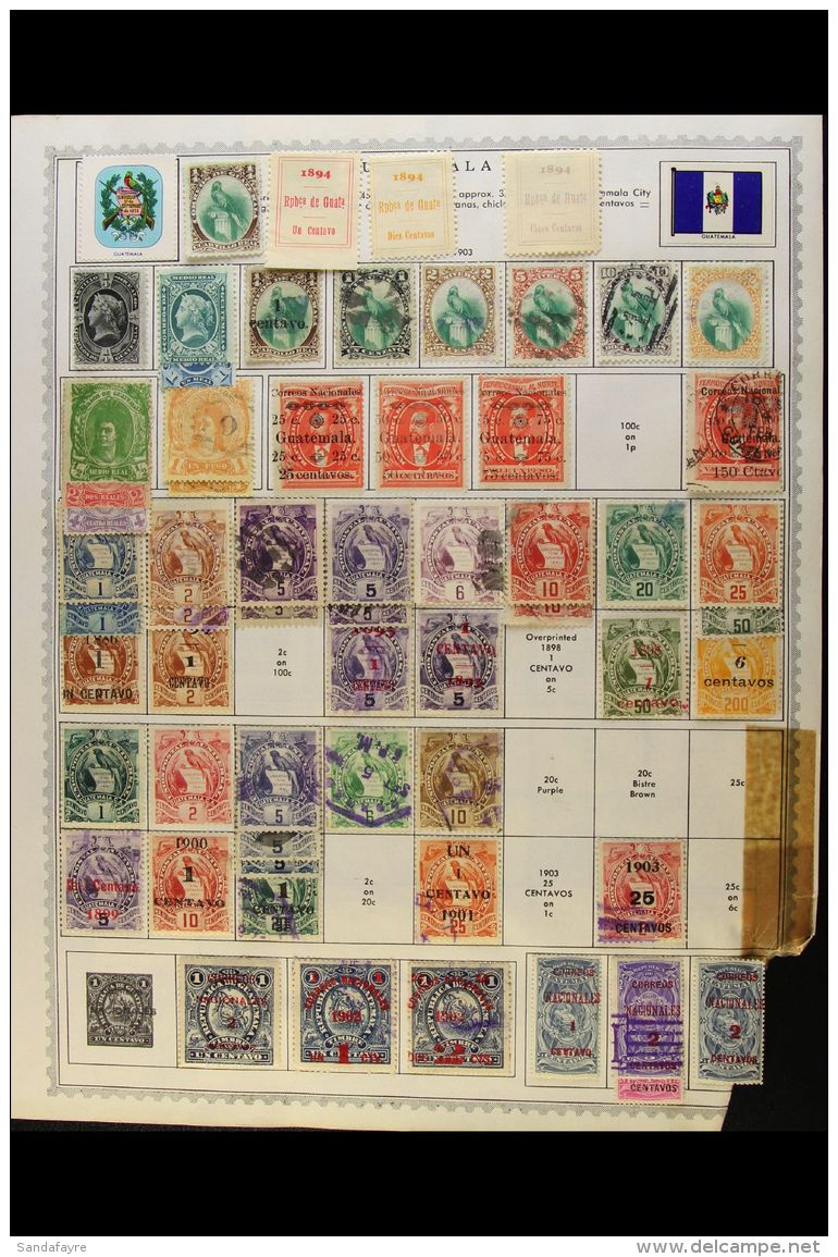 1875-1955 MINT &amp; USED COLLECTION A Mostly All Different Collection Presented On Printed Album Pages That... - Guatemala